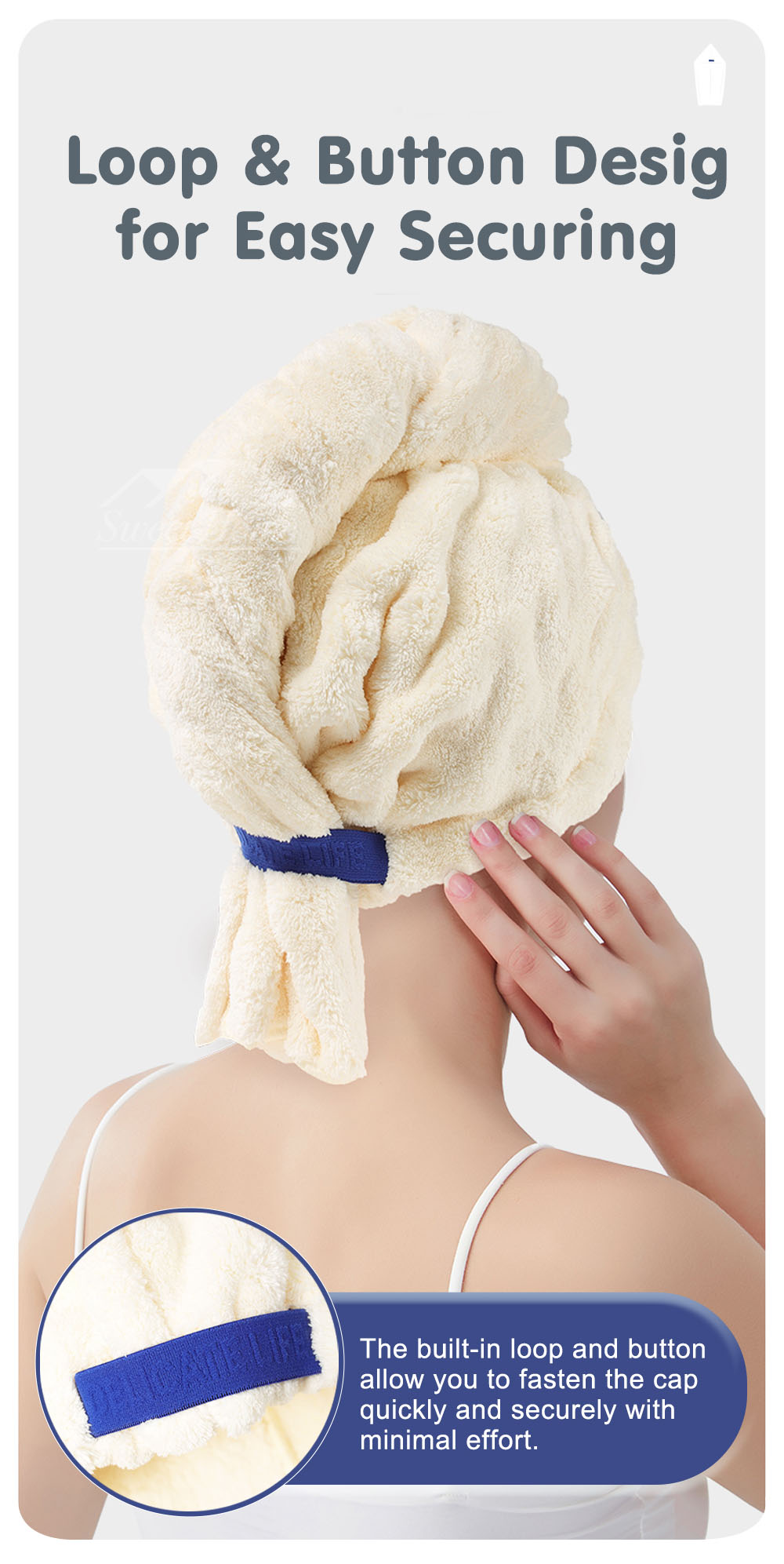 Bubble Fleece Hair Drying Cap-5